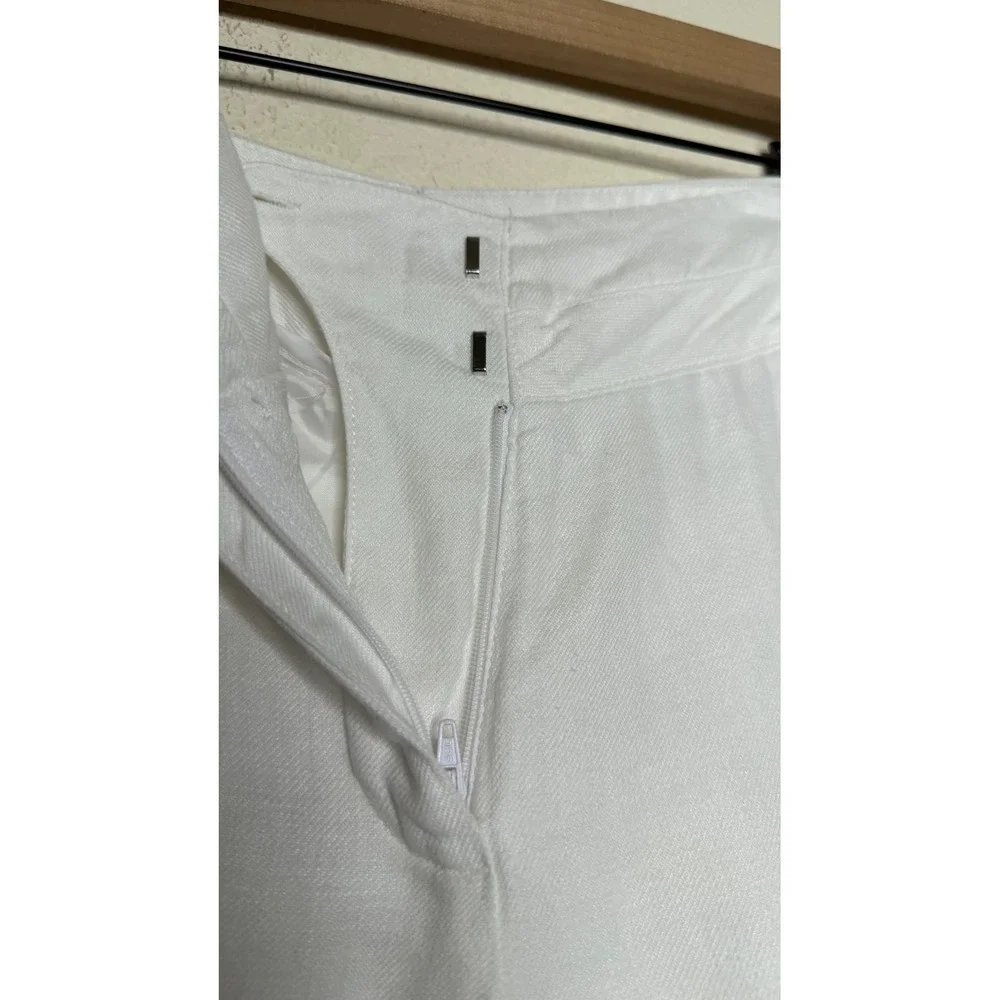 Worthington White Linen‎ Pants 33X 31 Wide Leg Coastal Grandmother Beach Summer